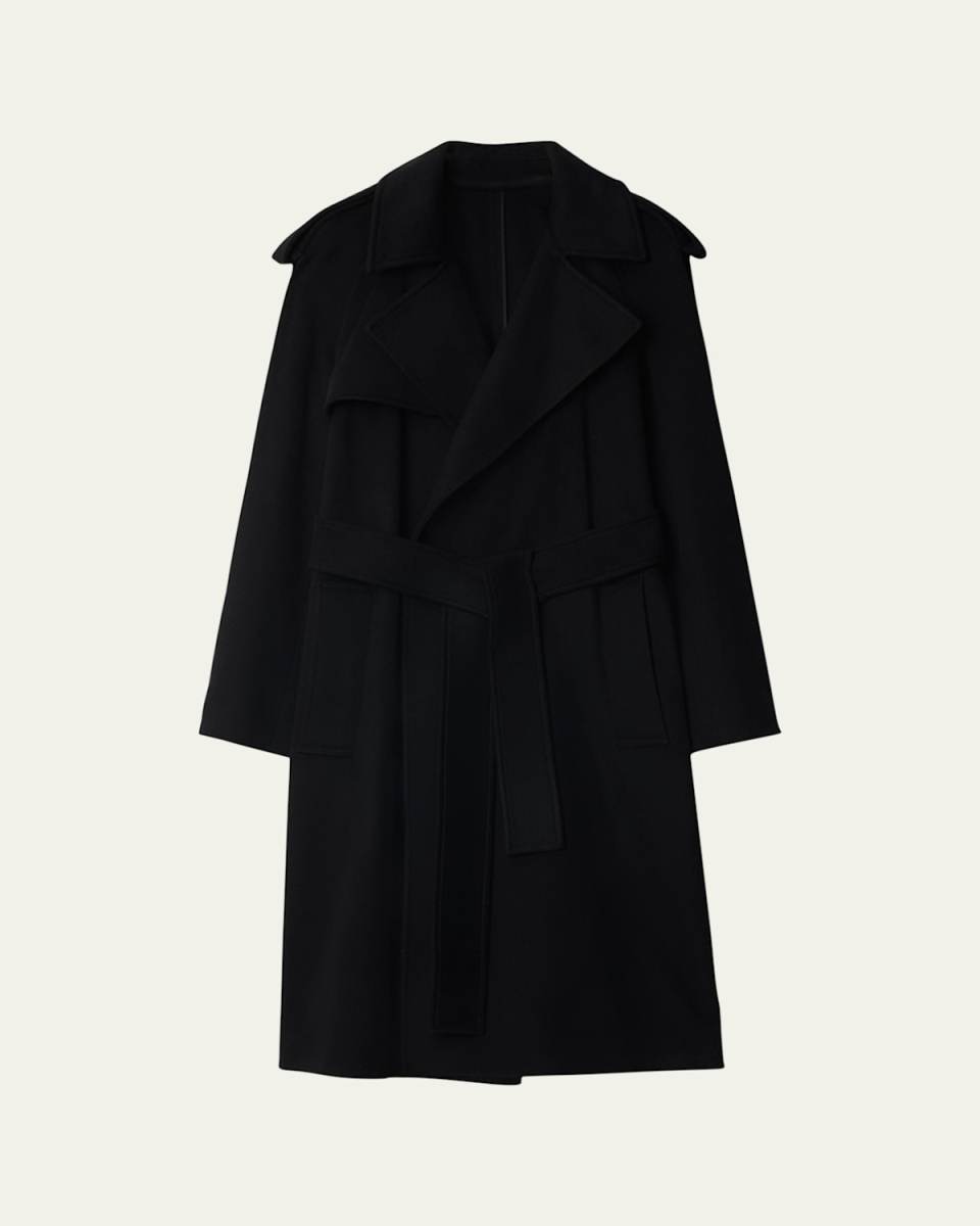 Cashmere Belted Wrap Trench Coat